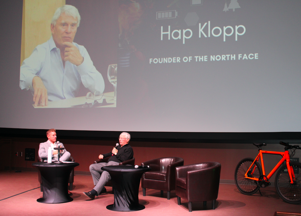 Dylan Welch, CEO of Green Media News and The Green Summit, interviewing Hap Klopp, the founder of The North Face